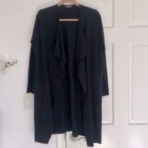Vince Camuto 2X Cotton Cozy Open Front Duster Jacket Black New no tag